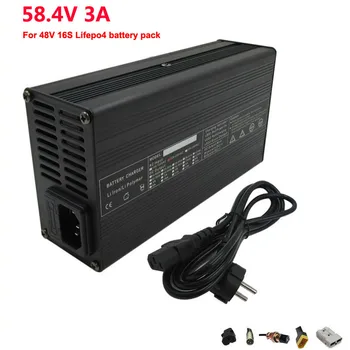 

180W 48V 3A LiFePO4 Battery Charger 16S 58.4V 3A Charger Used for 51.2V 10Ah 20Ah 30Ah 40Ah LFP LiFePO4 battery pack