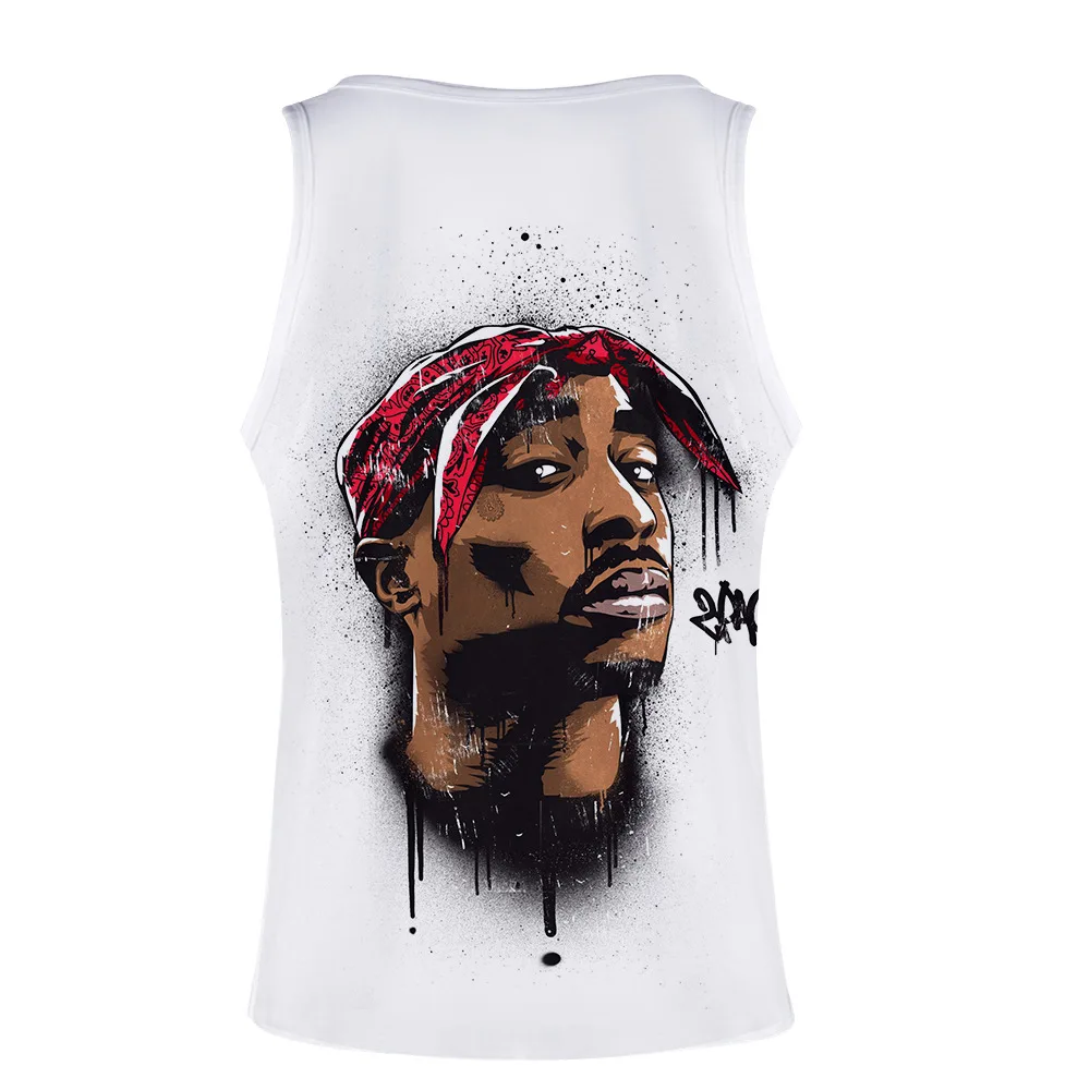 Американский рэп-певец, 2Pac, функция напоминания, 3D, летний мужской женский жилет