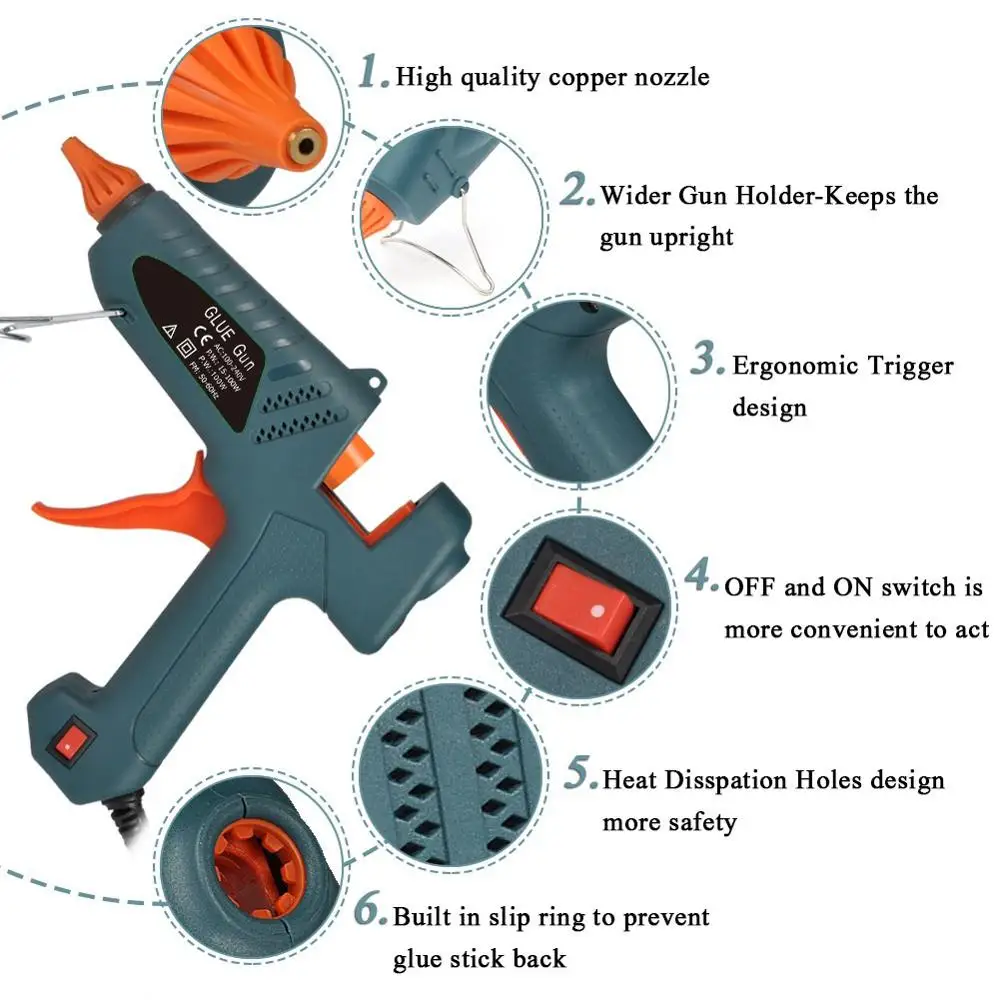 Клеевой пистолет Ejoyous 100 ватт термоплавкий клеевой пистолет для рукоделия S Pistola De Silicona