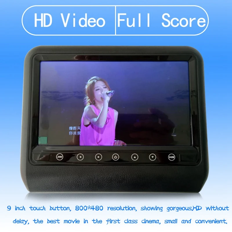 

9 Inch Car Headrest Mp5 Monitor 1080P Contact Button Screen Usb Sd Fm Speaker 2-Way Video Input
