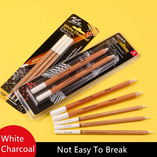 3 Pcs/Pack Professional White Charcoal Pencils Set Sketch Highlight White  Pencils for Drawing Sketching Shading Blending