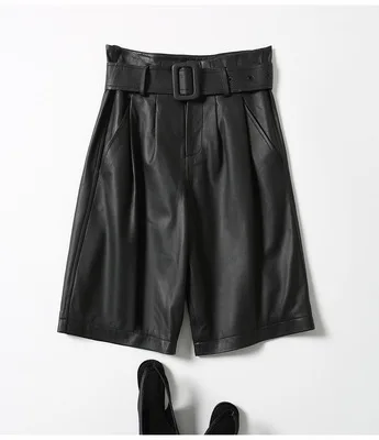 Tao Ting Li Na New Fashion Real Genuine Sheep Leather Shorts G45