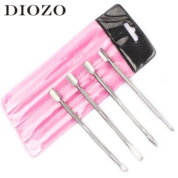 

DIOZO Double Head Nail Polish Remover Nipper Clipper Stainless Steel Cuticle Pushers Nail Art Cleaner Tool Dead Skin Removal