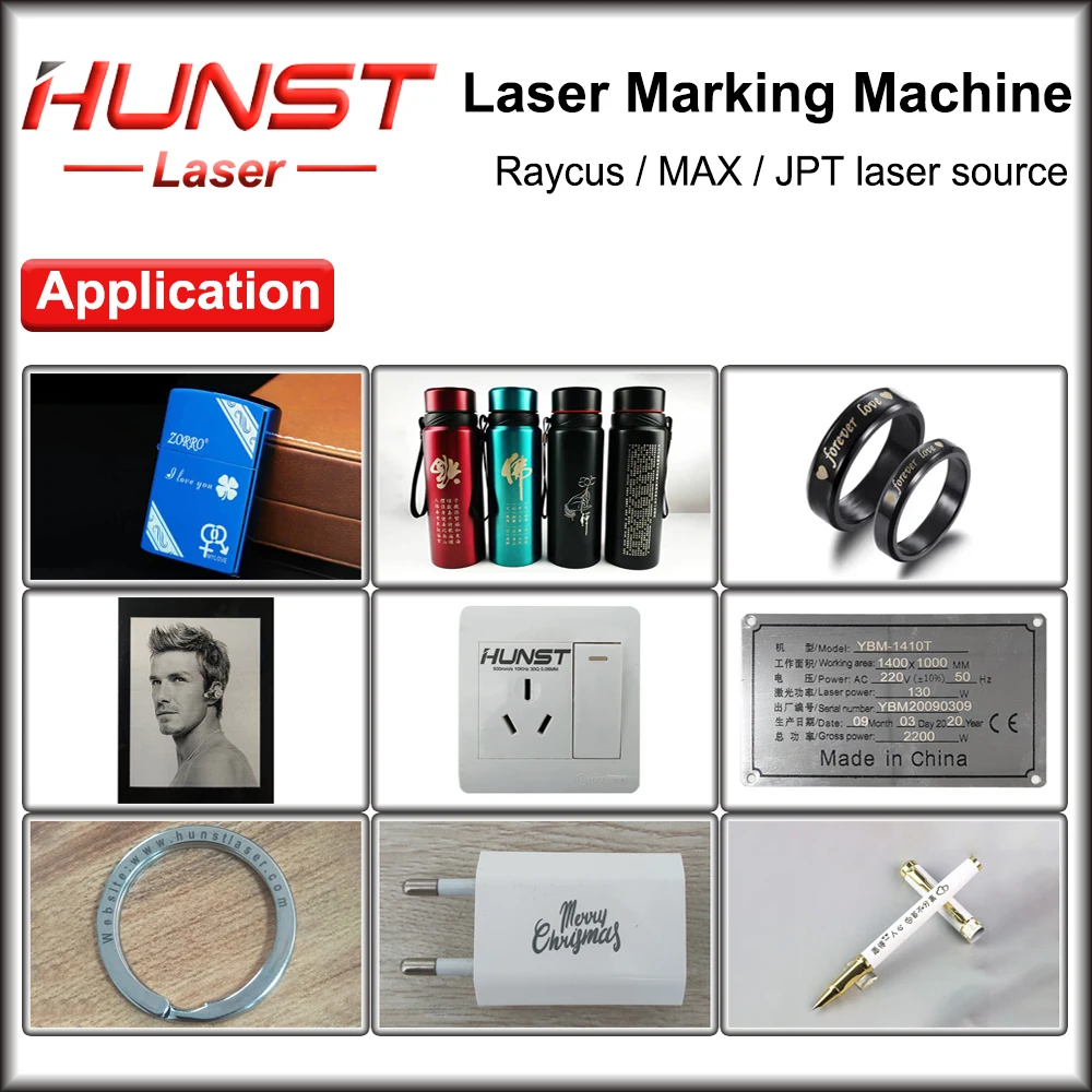 Hunst Metal Laser Marking Machine with JPT Raycus Max Source 20W 30W Foldable Mini Fiber Laser Engraver for DIY Marking Gift
