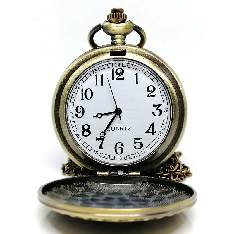 Retro Watch Evil Eye Mens Womens Quartz Pocket Watch Analog Pendant 80CM Necklace Chain relogio de bolso Boys Girls Gift Box