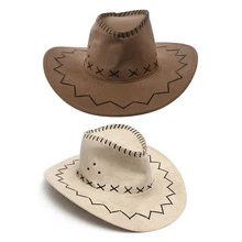 2 шт ретро унисекс джинсовая дикая западная ковбойская Родео маскарадный аксессуар шляпы хаки и бежевый