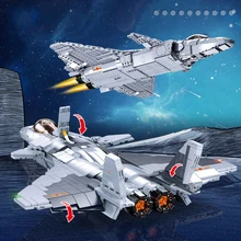 Military Plane Building Blocks DIY Assembled Aircraft War Weapon Model with Figures 2 in 1 Bricks Toys for Boys Children Gift