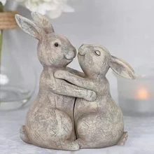 

Figurines Decorative Ceramic Panda Rabbit Hedgehog Fox Penguin Couples Sculpture Statue Desktop Decoration Valentine's Day Gift