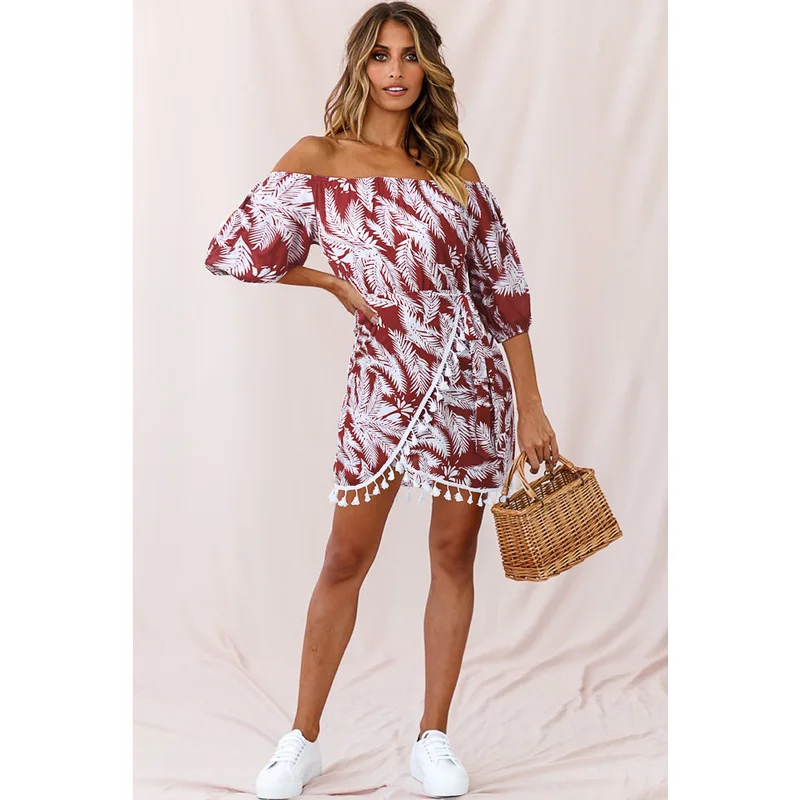 Print Linen Short Dress