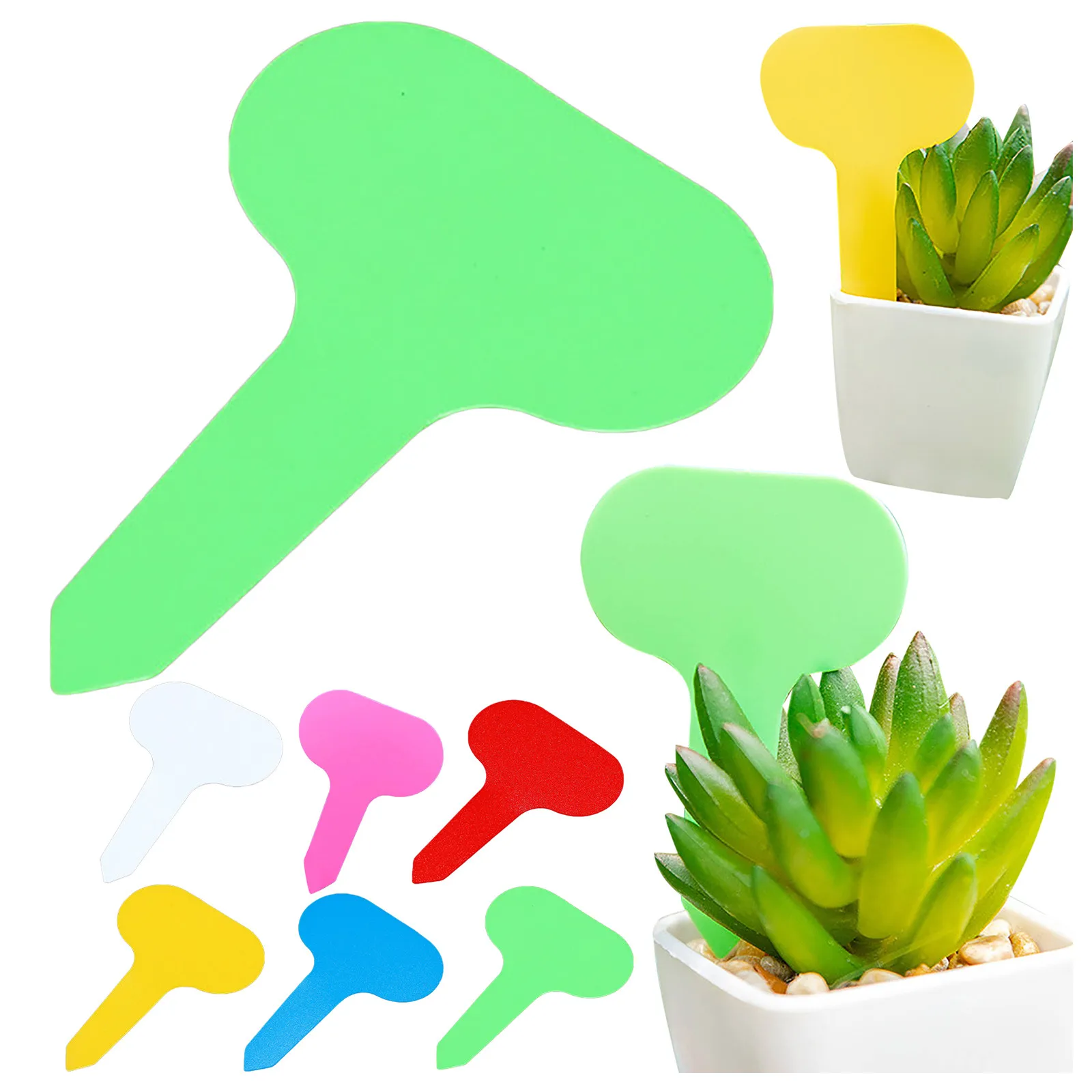 Plant Tags T Type Plant Markers Colorful Waterproof Label 50 PCS Nursery Garden Labels for Pot Vegetable Seedling Tray plant tags
