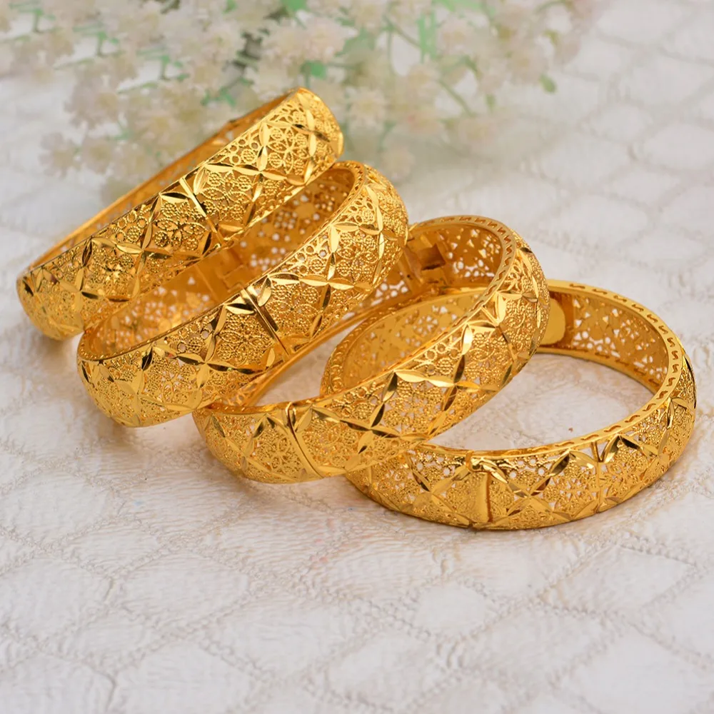 WANDO New Fashion lady Luxury Gold Color Jewelry Bangles Ethiopian African Women Dubai Bracelet Party wedding Gifts