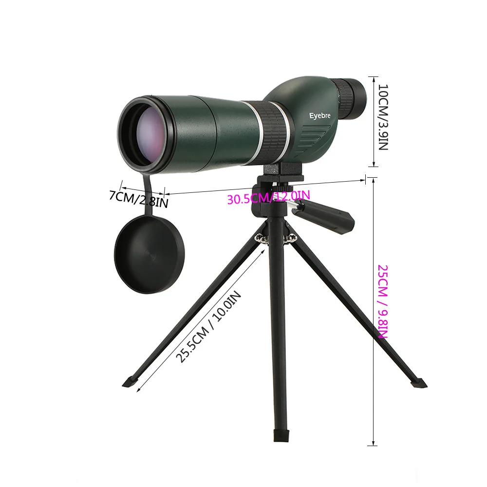 20-60x60 прямой/угловой Зрительная труба с треногой портативный дорожный Телескопический Монокуляр телескоп с треногой чехол для переноски для птицы