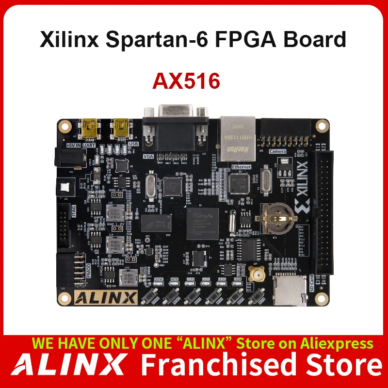 ALINX AX516: XILINX Spartan-6 XC6SLX16 FPGA макетная плата LX16 DDR3 Gigabit Ethernet | Компьютеры и офис