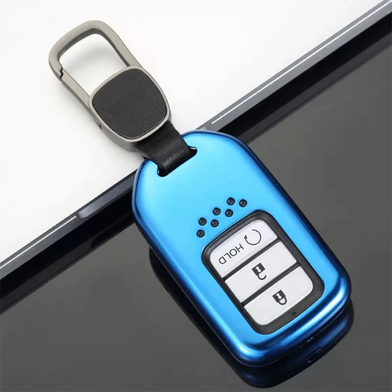 A Royal Blue Алюминиевый сплав Интеллектуальный Автомобильный ключ дистанционного управления Fob чехол для Honda HR-V Vezel Fit Jazz CRV - Название цвета: A Royal Blue