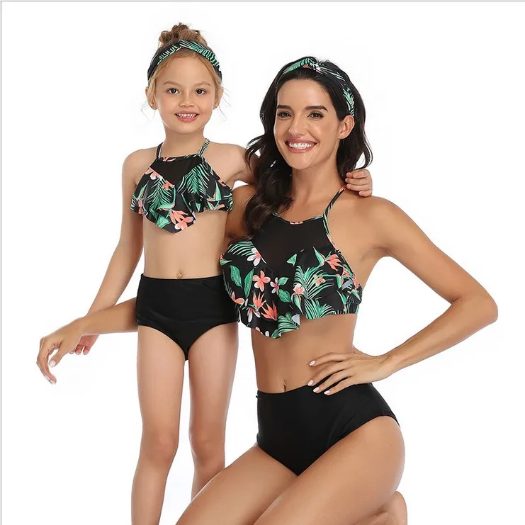 Loozykit/Семейный комплект; купальник «Мама и я»; одежда для купания; бикини; комплект одежды для мамы и ребенка; комплект из 2 предметов; купальник для мамы и дочки