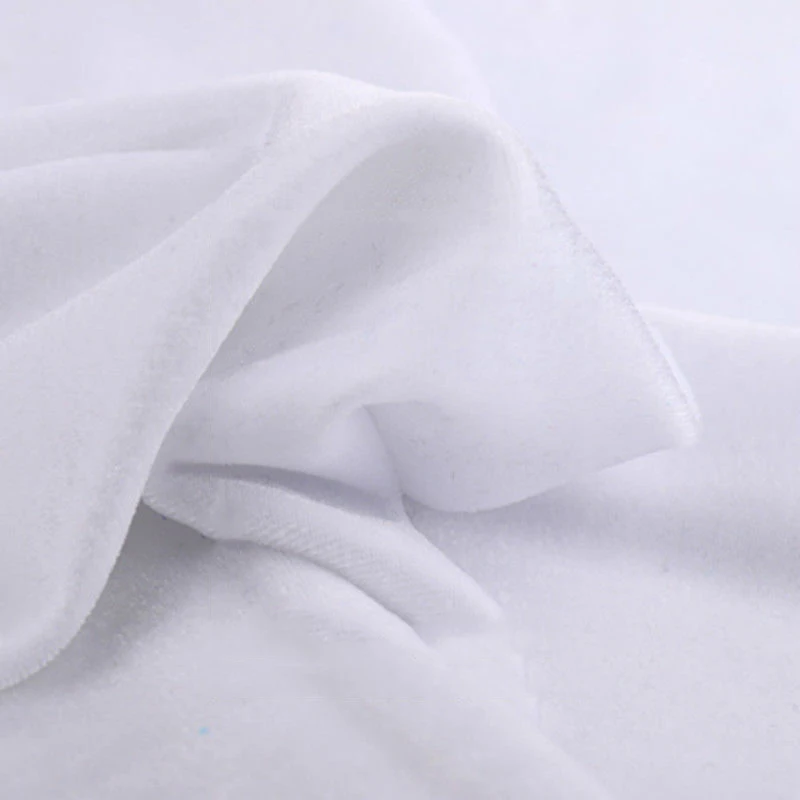 Ткань из плотного бархата для обивки одежды, скатерти DIY - Цвет: White