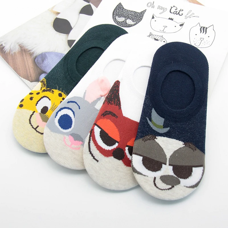 

Disney Lady Socks Cartoon Cute Animals Shallow Boat Socks Sweat Low Help Invisible Socks