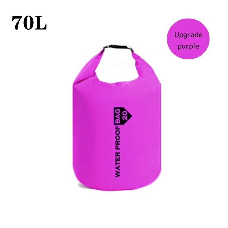 Purple 70L 10L/20L/40L/70 открытый сухой водонепроницаемый мешок водонепроницаемая сумка мешок водонепроницаемый плавающий сухой сумки для снаряжения для катания на лодках Рыбалка рафтинг плавание - Цвет: Purple 70L