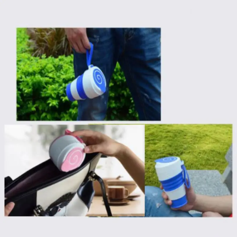 Water Bottle Folding Portable Reusable Silicone Sports Travel Coffee Drinking Cup Fitness Drinkware