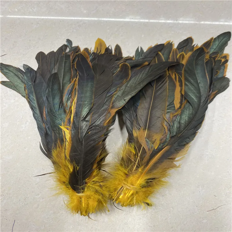 

Beautiful 100pcs Gold Cock Rooster Feathers 20-25 Cm 8-10 Inch Craft Accessories Celebration Home Diy Feathers For Crafts