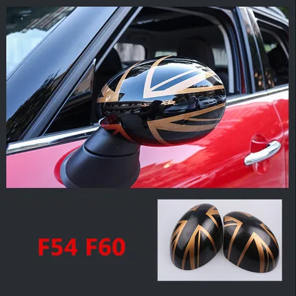 Одна пара зеркал заднего вида, декоративная раковина, чехол для Mini Cooper JCW F54 F60, аксессуары для стайлинга автомобилей, зеркальная крышка - Цвет: Темно-серый