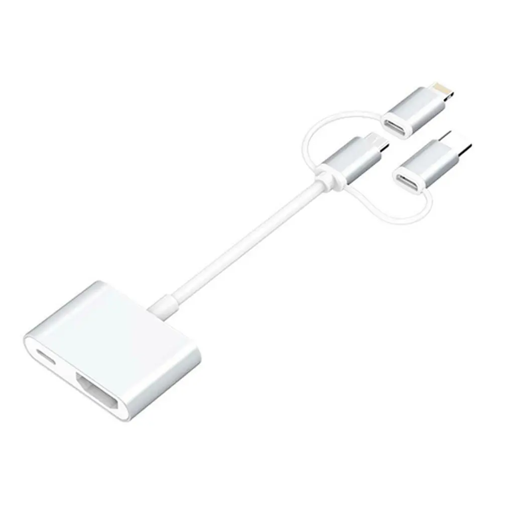3 в 1 type C к HDMI 1080P цифровой AV ТВ Кабель-адаптер для Android для Iphone 7 8 X хаб Кабель-адаптер