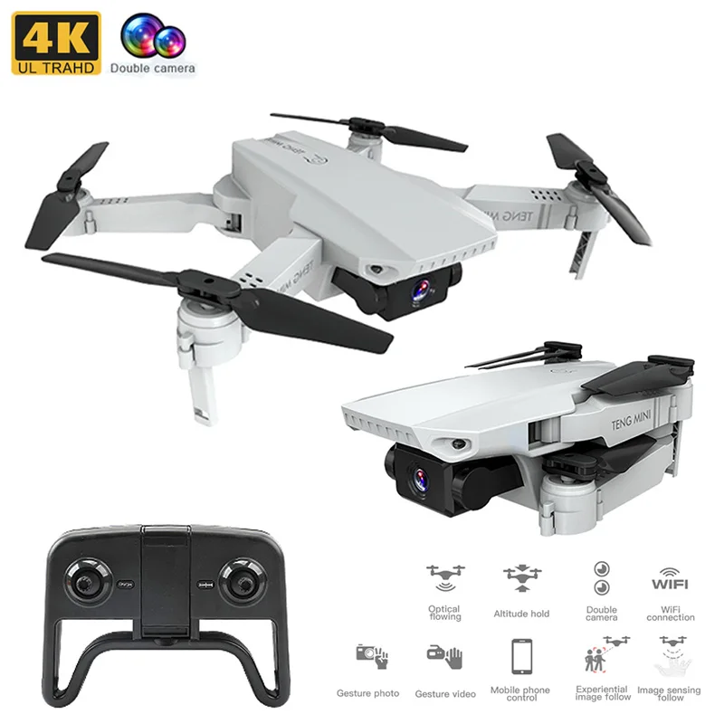 

KF609 4K HD Camera RC Mini Foldable Drone with WIFI FPV Selfie Optical Flow Stable Height Fly Quadcopter RC Helicopter Toy