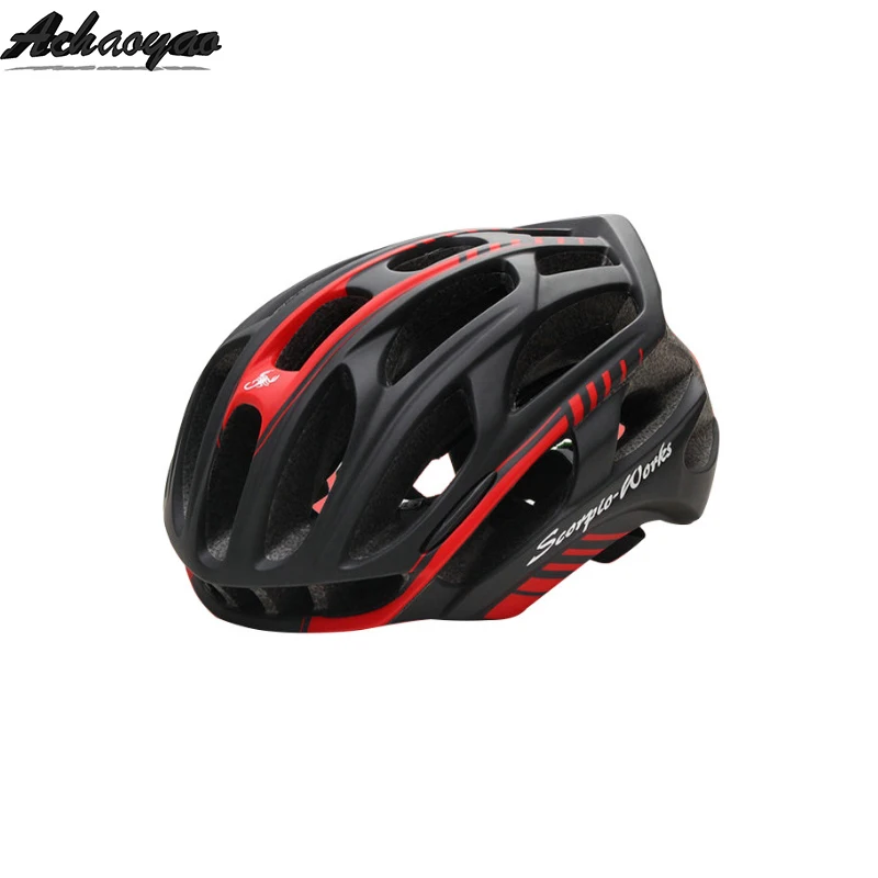 Чехол для велосипедного шлема с светодиодный свет каска MTB Горный cascos дорожный Велоспорт велосипед Для мужчин Для женщин Capaceta да Bicicleta емкости casco - Цвет: Black Red