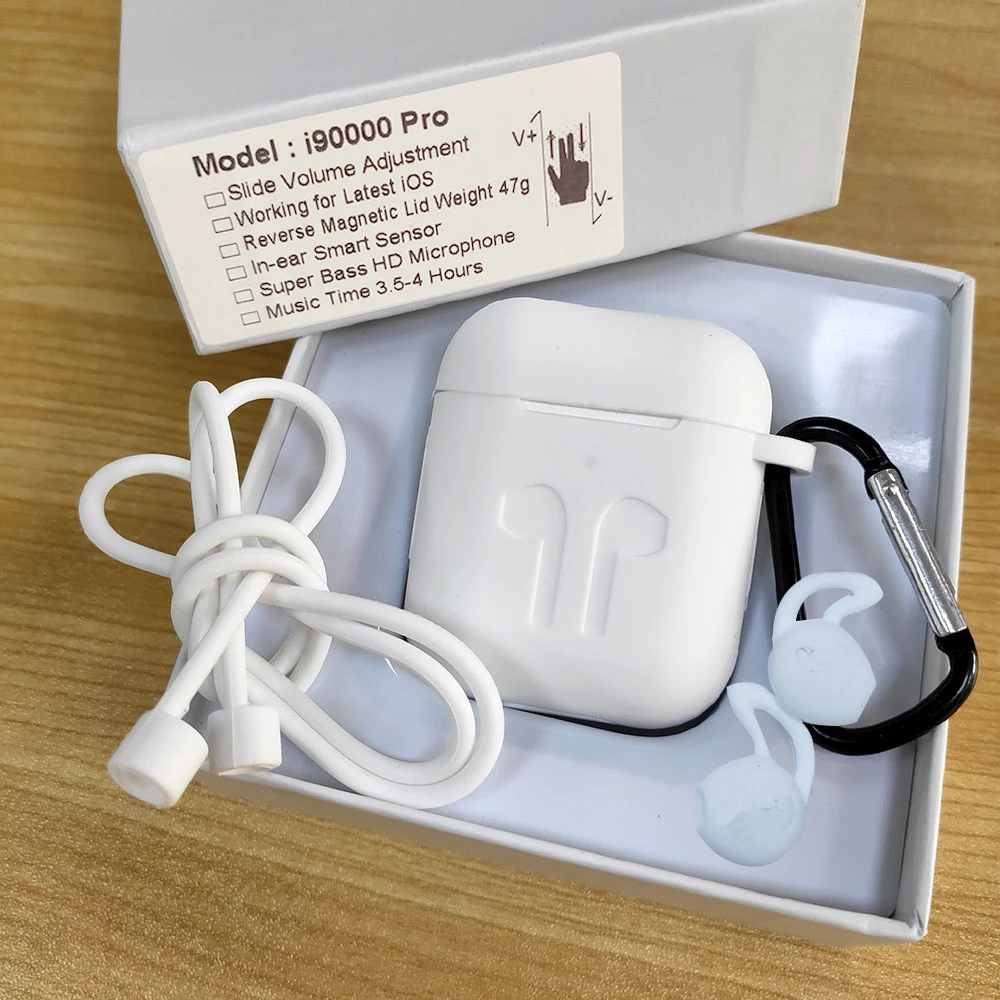 white with case I90000 Pro TWS Arie 2 беспроводные наушники 8D Super Bass Bluetooth 5,0 наушники раздвижные регулировки громкости наушники PK i5000 i9000 TWS - Цвет: white with case