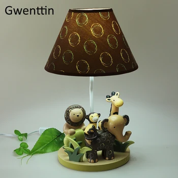 

Modern Animal Table Lamps for Children's Room Bedroom Lamp Monkey Lion Elephant Led Stand Light Fixtures Desk Lights Kids Gifts