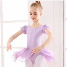 Балетное платье для девочек; шифоновые платья с короткими рукавами; классическая танцевальная одежда для детей; танцевальное платье; костюмы для выступлений