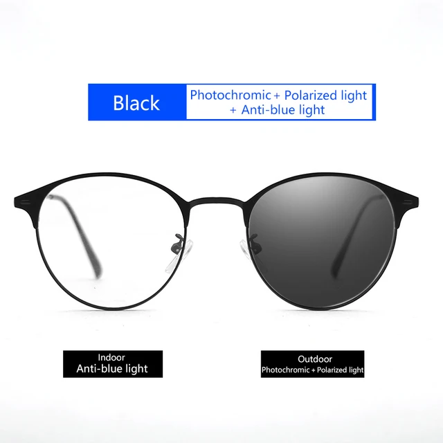 Blue Light Blocking Glasses Computer Glasses Photochromic Sunglasses Chameleon Sun Glasses Square Optical Eyewear Frame Oculos black BS