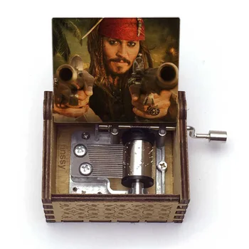 

wooden Handd Jack Sparrow from Pirates of the Caribbean plays melody Davy Jones Music Box birthday Christmas gift