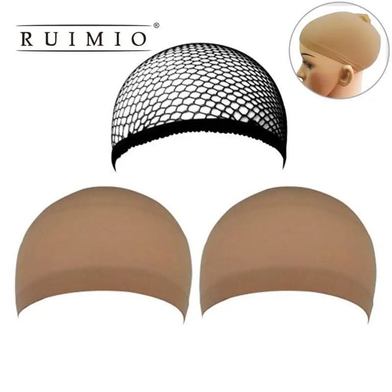 

3pcs/Set Wig Caps Nylon Mesh Wig Cap 2 Netural Nude Beige And 1 Black Mesh Wig Cap Styling Tool Accessories
