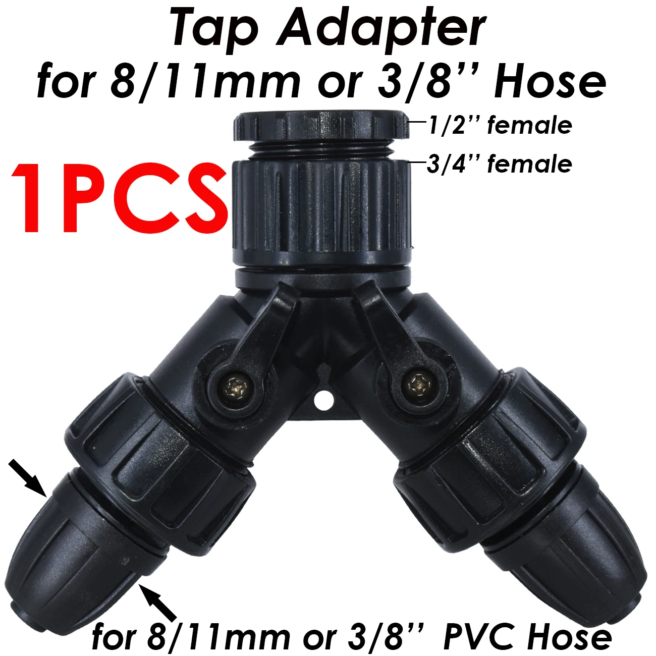 KESLA Gardens Tap Hose Splitter Adapter Connector 1/2'' 3/4'' auf 1/4'' 3/8'' 1/2'' 16mm 8/11mm Rohr Barb 2-Wege 4-Wege-Schlauchwerkzeug – Detail 4