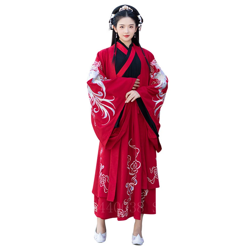 Традиционный китайский стиль Hanfu платье для мужчин и женщин с вышивкой элегантный древний народный танцевальный костюм Новогодняя фотография для влюбленных