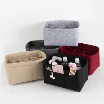 

2020 new Felt Cloth Insert Bag Organizer Makeup Handbag Organizer Travel Inner Purse Portable Cosmetic Bags