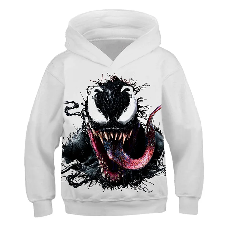 

New kids arrive popular Marvel movie venom 3D Printed Hoodies Spiderman venom Hooded Sweatshirts hip hop Pullover Pocket Jackets