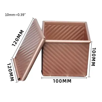 

Mini Nonstick Loaf Pan Aluminum Alloy Toast Mold with Lid Cover Bread Maker DIY