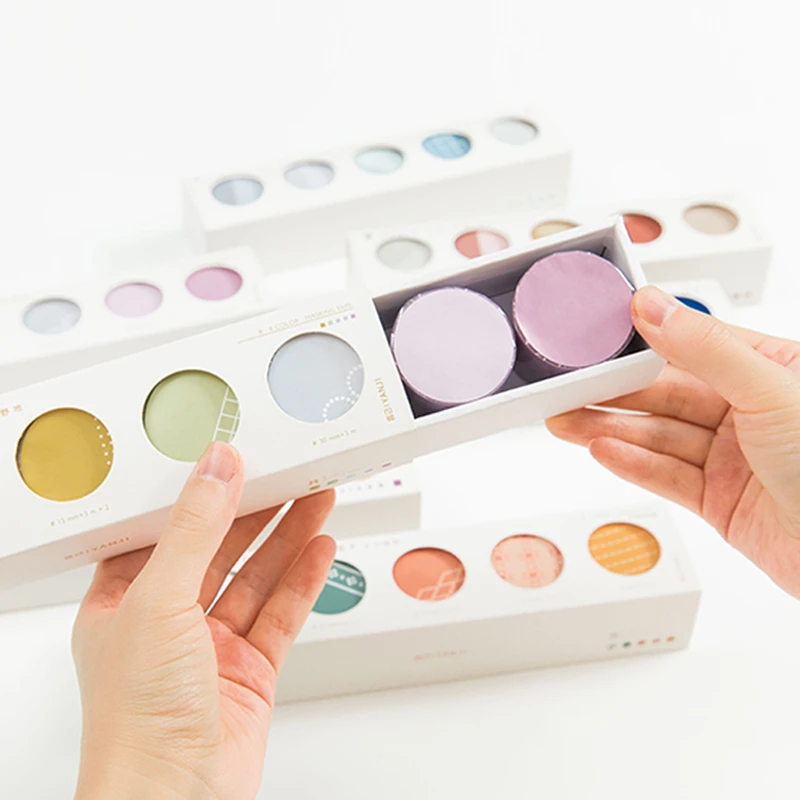 8pcs Basic Color Set Pure Colors Simple Pattern Paper Washi Tape 15/30mm Adhesive Masking Tapes Diary Stickers Decoration A6428 photo