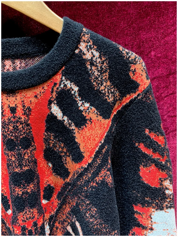 Svoryxiu дизайнерский осенне-зимний элегантный Трикотажный костюм с юбкой русалки женский винтажный свитер с узором комплект из двух предметов женский