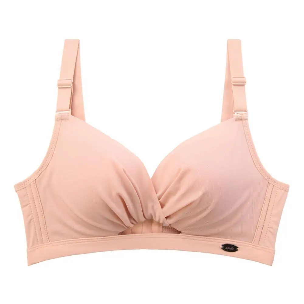 Телесный MS new Sexy no trace no steel ring hollow ladies underwear small chest gathered cup 5cm thick bra on the bra comfortable fabric - Цвет: Телесный