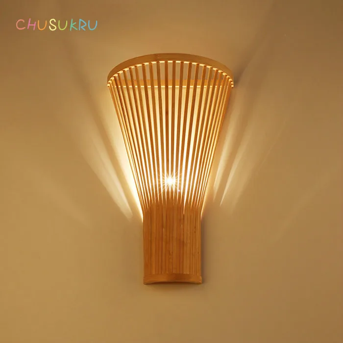 Creative Bamboo Wall Sconce Aluminum Wall Lamp Hotel Lobby Aisle Wall Light Lamp 