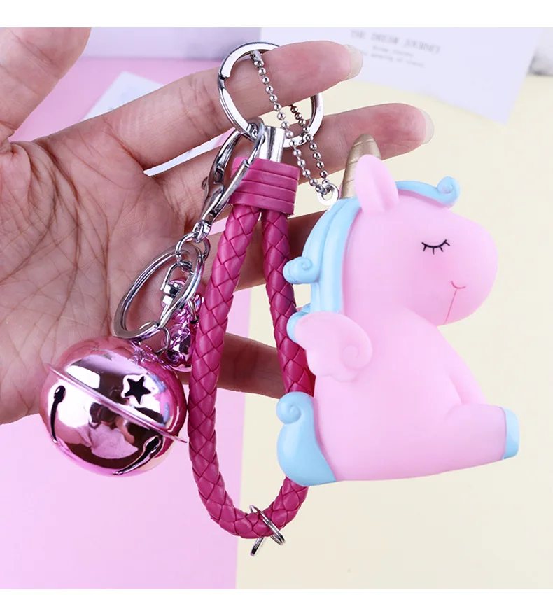 New Style Keychain Creative Cartoon angel ma Key Ring Unicorn Students Couples Gift Car Handbag Pendant