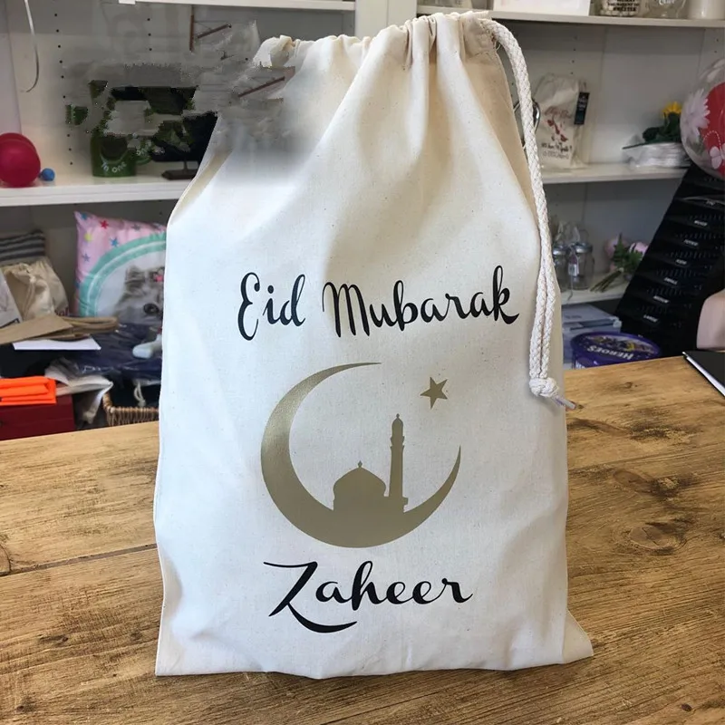 

10pcs Personalised Eid Gift Bags Added Names Eidi favor bag Ramdan Eid treat bags Customize Eid Mubarak bags Design Colours