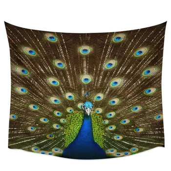 

Peacock Open Screen Beautiful Feather Tapestry Wall Hanging Bedroom Wall Tapestry Picnic Yoga Mat Living Room Wall Decoration