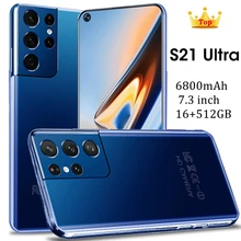 Téléphone portable S21 Ultra débloqué, écran de 7.3 pouces, Smartphone, mémoire de 16GB et 512GB, batterie de 6800mAh, Android, 4G, 5G 