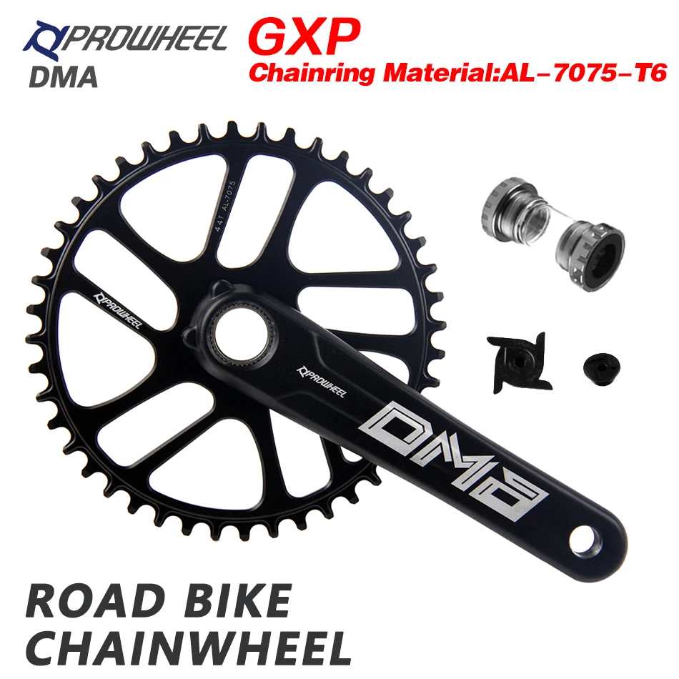 

PROWHEEL Road Bike Crankset 9/10/11/12Speed 40/42/44/46/48/50T GXP Chainrings Bottom bracket BB 170/172.5mm Sprocket Crank set