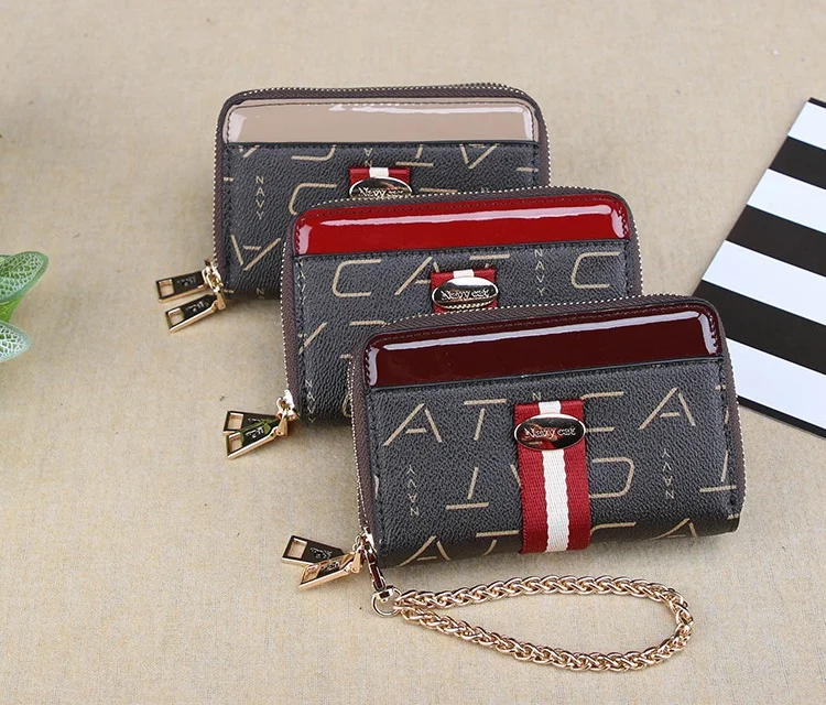 Navy CAT Small Women Wallets Female Leather Wallet Zipper Design With Coin Purse Pockets Mini Walet Womens Bag7