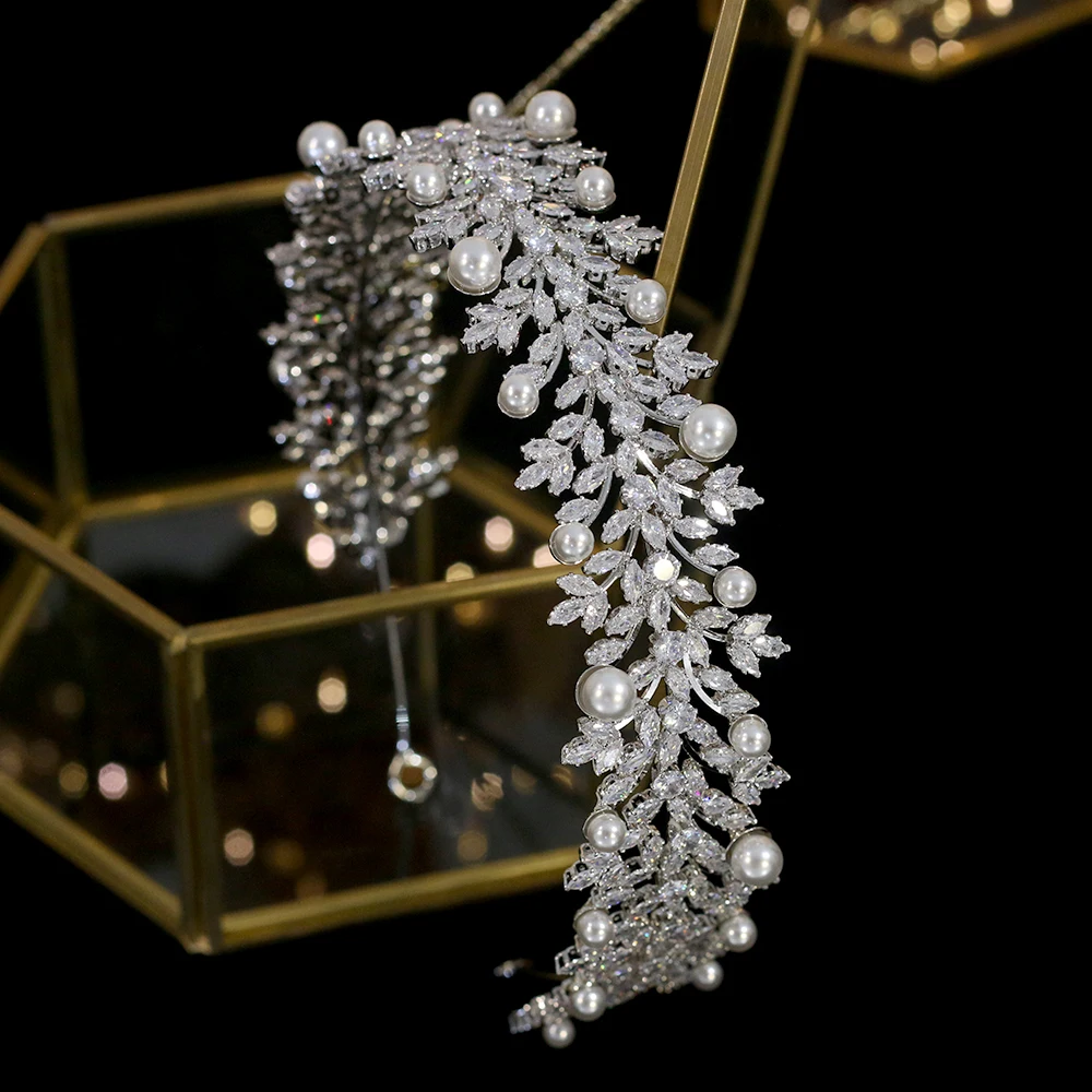 Vintage hair accessories tiara elegant pearl hair band wedding hair accessories bridal hair accessories headdress